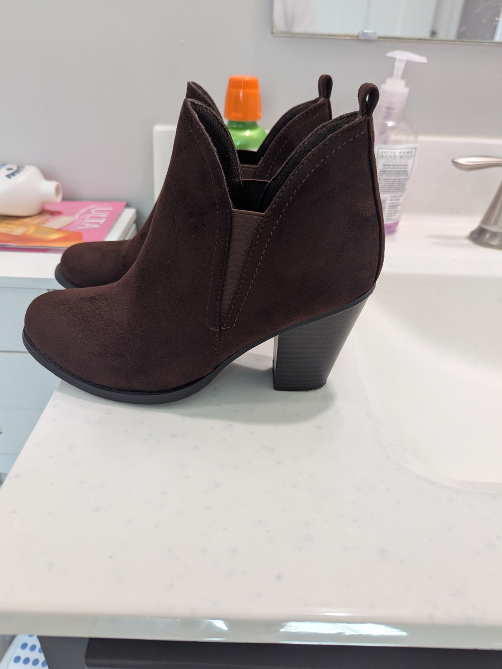 Pierre Dumas Dark Brown Suede Ankle Booties - Women
